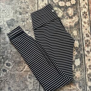 lululemon athletica Black and White Striped Leggings